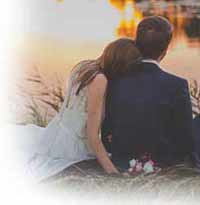 Christian singles couple by lake